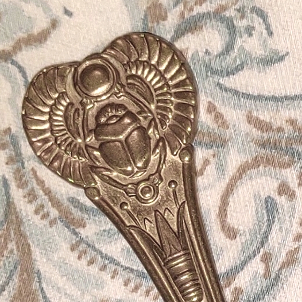 1909 Scarab Beetle Demitasse Spoon Oneida WM A Rogers